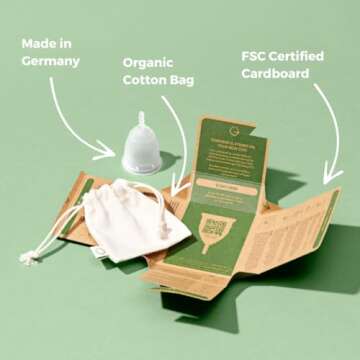 OrganiCup Menstrual Cup by AllMatters - Size A - Superior to Pads & Tampons - Voted Best Menstrual Cup by Reviewed - Made in Germany - Soft and Flexible