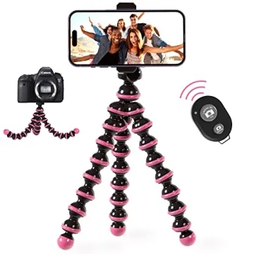 TalkWorks Flexible Tripod - Bendable Legs & Mini Remote for Stylish Photography