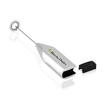 Handheld Electric Milk Frother with Stainless Steel Whisk - Portable Foam Maker