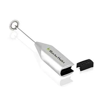 Handheld Electric Milk Frother with Stainless Steel Whisk - Portable Foam Maker