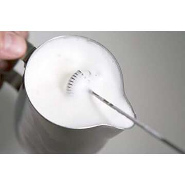 Handheld Electric Milk Frother with Stainless Steel Whisk - Portable Foam Maker