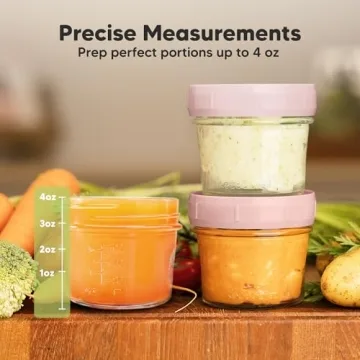 KeaBabies 12pk Glass Baby Food Containers - Durable & Safe