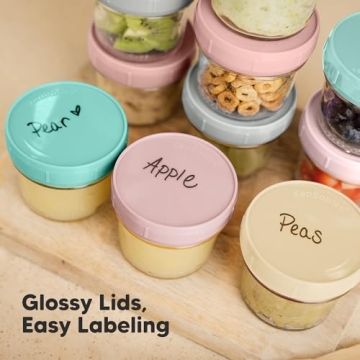 KeaBabies 12pk Glass Baby Food Containers - Durable & Safe