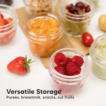 KeaBabies 12pk Glass Baby Food Containers - Durable & Safe
