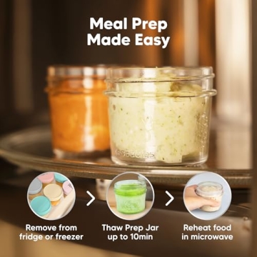 KeaBabies 12pk Glass Baby Food Containers - Durable & Safe