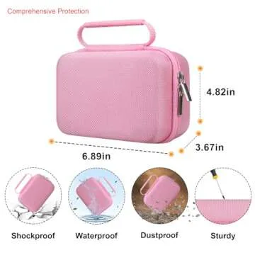 Elonbo 4K Digital Camera Carrying Case for Femivo/VETEK/IWEUKJLO/VJIANGER/WIKICO/Saneen/OIEXI 4K 48MP Vlogging Camera, Travel Compact Camera Storage Cover Organizer Holder, Pink