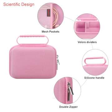 Elonbo 4K Digital Camera Carrying Case for Femivo/VETEK/IWEUKJLO/VJIANGER/WIKICO/Saneen/OIEXI 4K 48MP Vlogging Camera, Travel Compact Camera Storage Cover Organizer Holder, Pink