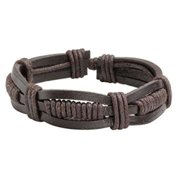 Eigso 10Pcs Braided Leather Bracelets Set for Everyone