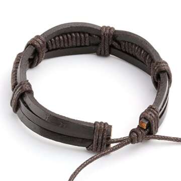 Eigso 10Pcs Braided Leather Bracelets Set for Everyone