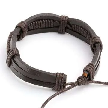 Eigso 10Pcs Braided Leather Bracelets Set for Everyone