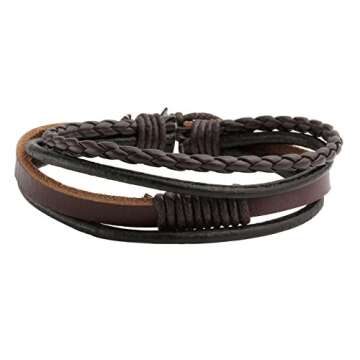 Eigso 10Pcs Braided Leather Bracelets Set for Everyone