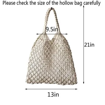 Hixixi Stylish Cotton Rope Beach Handbag for Women