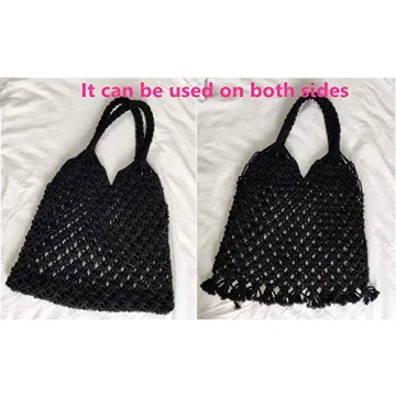 Hixixi Stylish Cotton Rope Beach Handbag for Women