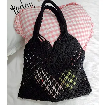 Hixixi Stylish Cotton Rope Beach Handbag for Women