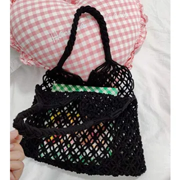 Hixixi Stylish Cotton Rope Beach Handbag for Women