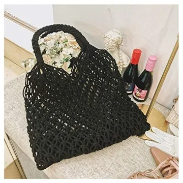Hixixi Stylish Cotton Rope Beach Handbag for Women