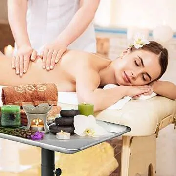 TASALON Salon Tray on Wheels - Aluminum Instrument Tattoo Tray with Wheels - Adjustable Salon Service Rolling Tray Hairstylist for Dental Carts Hairdresser Cart with Wheels - Hairstylist Cart - Silver