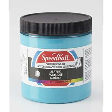 Speedball Acrylic Screen Printing Ink, 8 fl. oz., in Peacock Blue