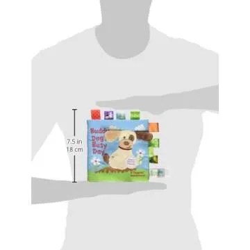 Taggies Touch & Feel Soft Cloth Book with Crinkle Paper and Squeaker, Buddy Dog