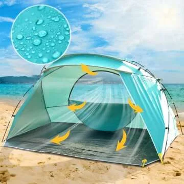 Forceatt Beach Tent, Beach Shade Tent for 2-3 Person with UPF 50+ UV Protection, Portable Beach Tent Sun Shelter Canopy, Lightweight & Easy Setup Beach Tent.
