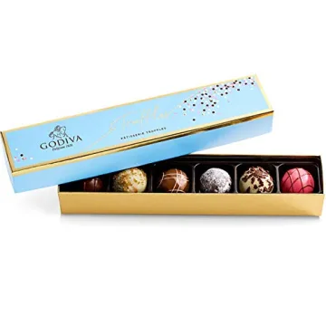Godiva Chocolatier Patisserie Dessert Chocolate Truffle Gift Box - 6pc of Milk, White, and Dark Choc...