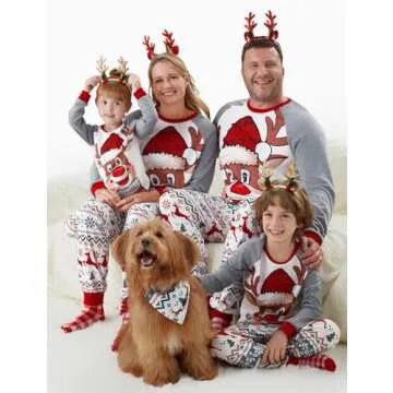 PATPAT Family Christmas Pajamas Matching Sets Holiday Christmas Pjs Jammies Sleepwear for Men,Grey E...