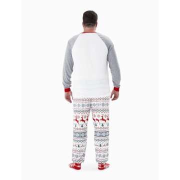 PATPAT Family Christmas Pajamas Matching Sets Holiday Christmas Pjs Jammies Sleepwear for Men,Grey Elk,Medium