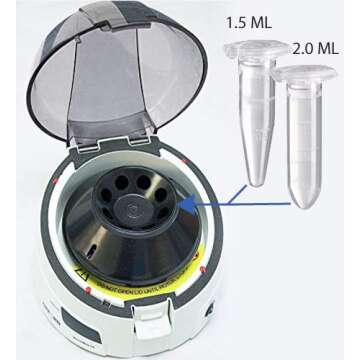 Oxford BenchMate C8-M Microcentrifuge - Small Size (10in X 10in X 8in), Magnetic Rotor, 8 Slot X 1.5/2.0 mL Tube Capacity, 6000rpm / 2000xG Speed