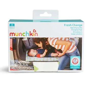 Munchkin® Arm & Hammer Disposable Changing Pad, 10 Count , White/Green