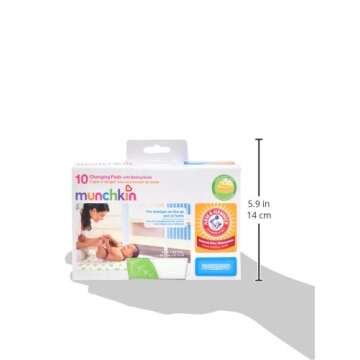 Munchkin® Arm & Hammer Disposable Changing Pad, 10 Count , White/Green