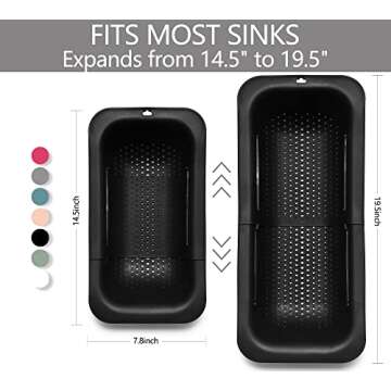 Domonic Home Colander Over the Sink Colander for Kitchen Sink, Over the Sink Strainer Basket Vegetab...