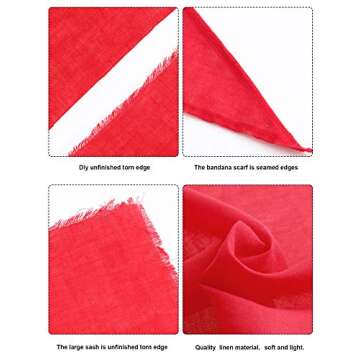 SATINIOR Halloween Pirate Costume Men Women Pirate Head Scarf Hat Accessories Pirate Sash Belt Bandana Waist Belt, Linen(Red)