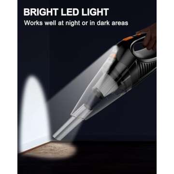 Handheld Vacuum Cordless, Portable Rechargeable Car Vacuum Cleaner High Power with Fast Charge Tech, Huge Motor & Large-Capacity Battery, Powerful Wireless Hand Held Vacuum for Pets, Car, Home