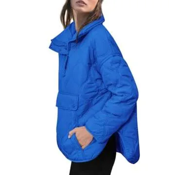 Shop Yousify Women’s Oversized Puffer Jacket Blue Warm