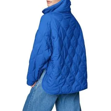 Shop Yousify Women’s Oversized Puffer Jacket Blue Warm