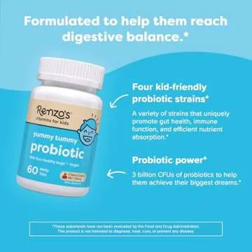 Renzo's Kids Probiotic Melty Tabs for Gut Health, 60 Count