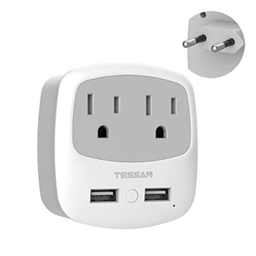 European Travel Plug Adapter Converter, TESSAN International Power Plug Converter with 2 USB, Type C...