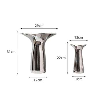 TATSEN Elegant 31cm Silver Electroplating Vase for Floral Arrangements