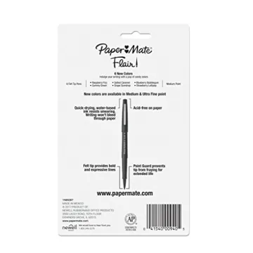 Paper Mate Flair Felt Tip Pens Candy Pop Pack 6 Count