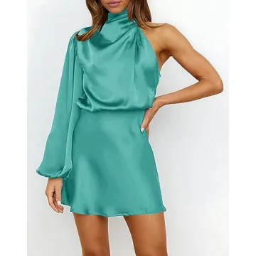 Stylish Ferlema Women's Satin Cocktail Dress for Elegance