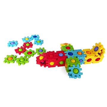Anlabay Two-in-One Pop Blocks Pop Puzzle 48PCS, Jigsaw Puzzles, STEM Toys for 4 5 6 7 8 Year Old Kid...
