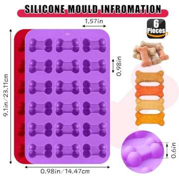 RUGVOMWM Silicone Molds - 6 Pack for Puppys Paw & Bone Treats