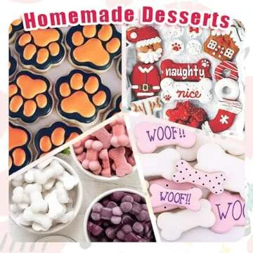 Silicone Puppy Paw and Bone Molds - 6 Pack for Baking