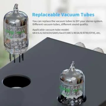 Fosi Audio T20 Bluetooth 5.0 Tube Amplifier Headphone Amp Support aptX HD Stereo Receiver 2 Channel Class D Digital Mini Hi-Fi Power Amp for Home Passive Speakers with 5654W Vacuum Tubes