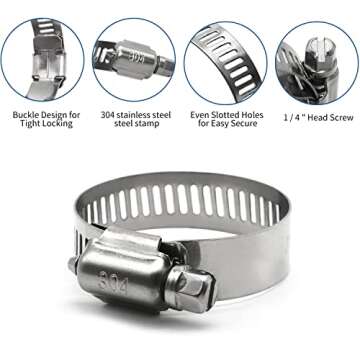Stainless Steel Hose Clamps for Pipe & Fuel Line Repair
