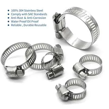 Stainless Steel Hose Clamps for Pipe & Fuel Line Repair