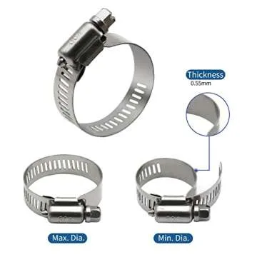 Stainless Steel Hose Clamps for Pipe & Fuel Line Repair