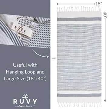 Luxury Ruvy Turkish Hand Towels Set for Bathroom or Kitchen