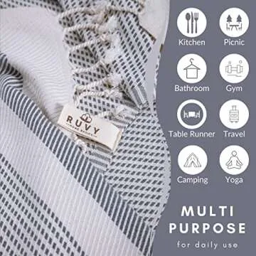 Luxury Ruvy Turkish Hand Towels Set for Bathroom or Kitchen