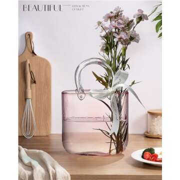 Beautiful Handbag Shape Glass Bag Vase for Decor
